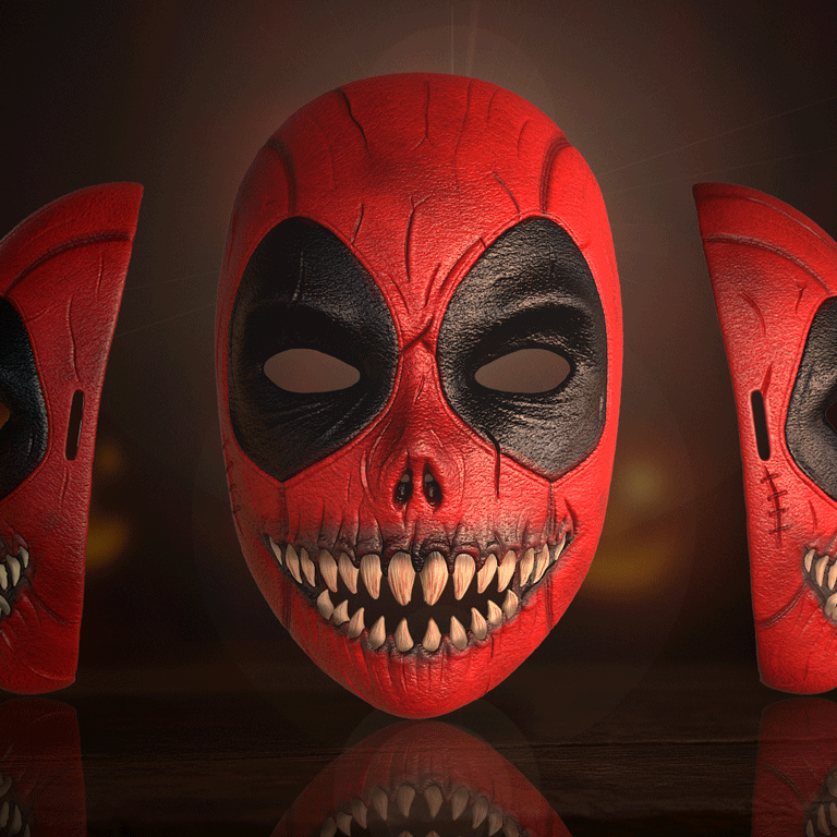 Korkunç Deadpool Cadılar Bayramı Maskesi - 3D Baskı Korku Aksesuarı