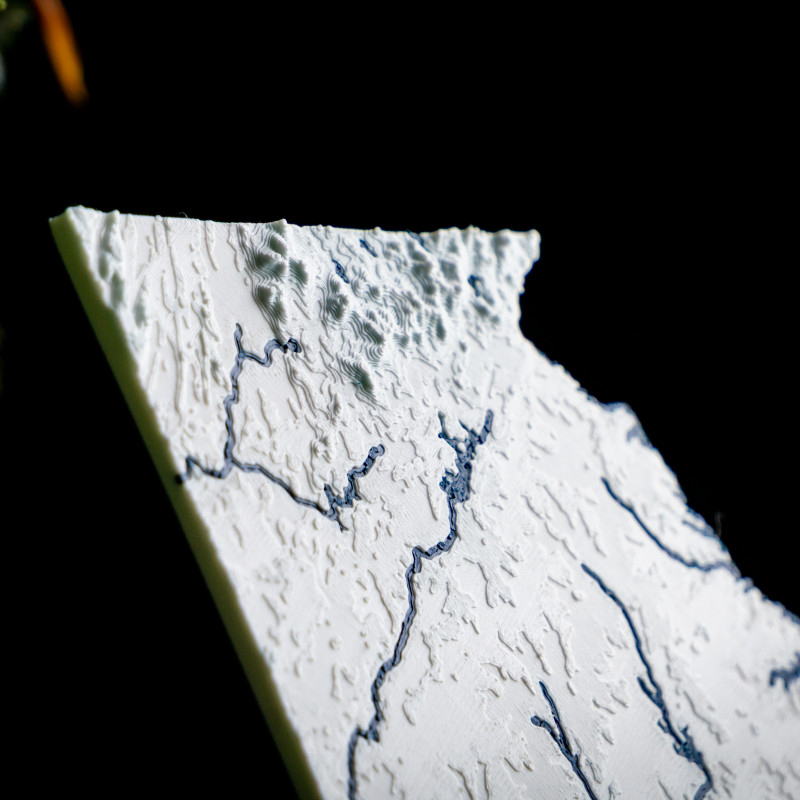 Georgia ABD 3D Topoğrafik Harita - Eğitim ve Dekorasyon