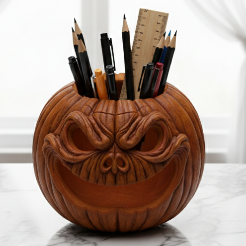 Ürkütücü Kabak Yüz Masa Organizatörü - 3D Baskı Cadılar Bayramı Dekoru