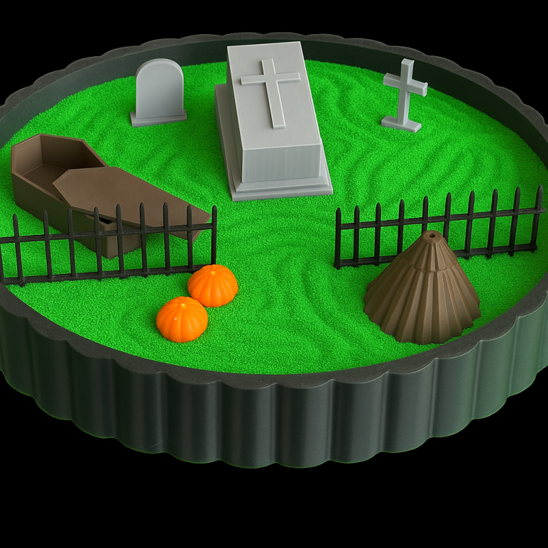 Cadılar Bayramı Zen Bahçesi - Ürkütücü Mezarlık Seti 3D Baskı
