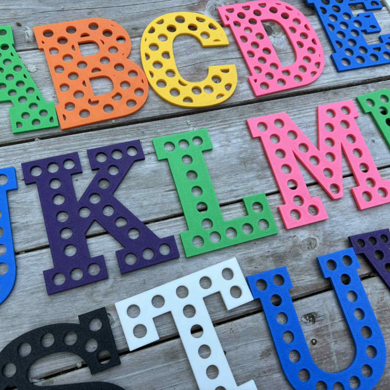 Noktalı Alfabe Seti - 3D Baskı Eğitici Harfler ve Dekorasyon