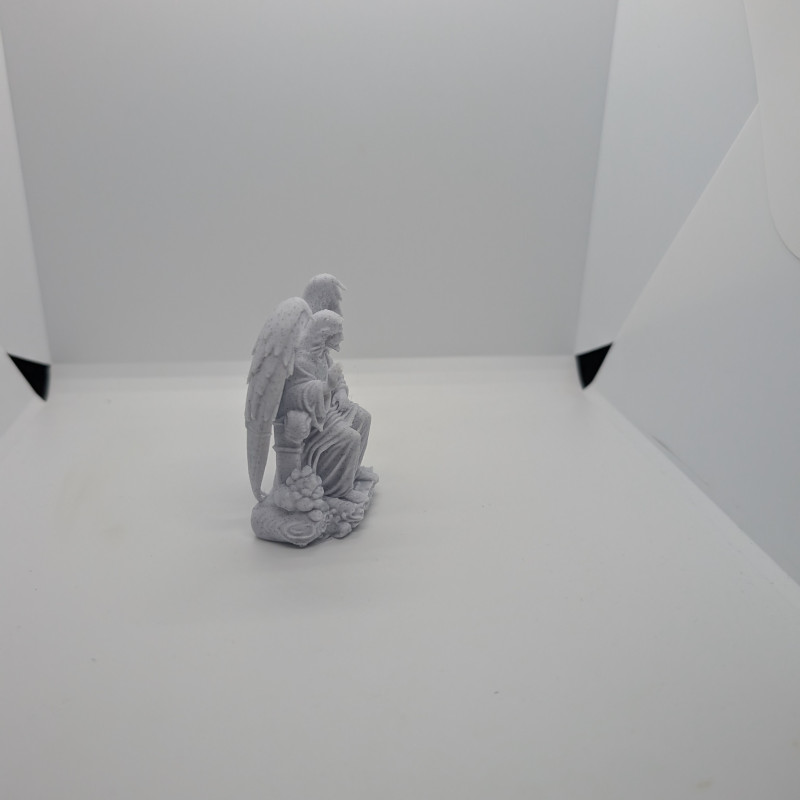 İsa Melek Kanatlı İlahi Taht Heykeli - 3D Baskı Dini Dekor