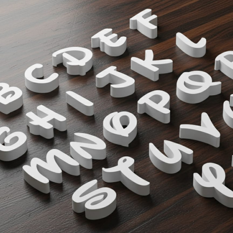 Disney Sihirli Alfabe 3D Baskı Dekoratif Harfler Seti