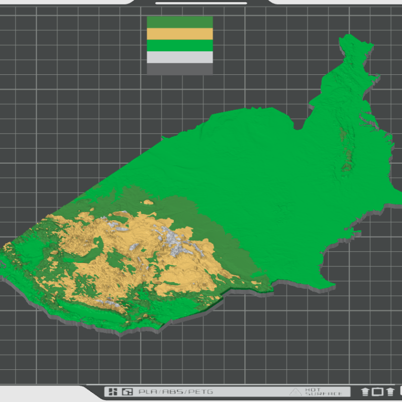 Mini 3D Topoğrafya Dünya Haritası - Renkli Yükselti Konturlu Eğitim Modeli