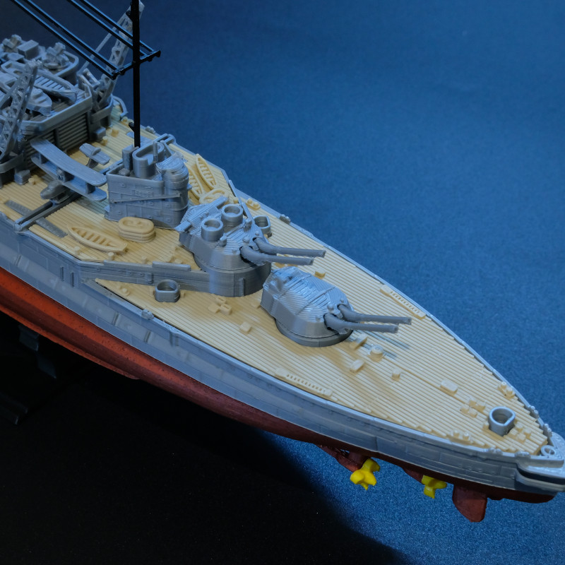HMS Warspite 1942 3D Baskı Savaş Gemisi Modeli - 1:625 Ölçek