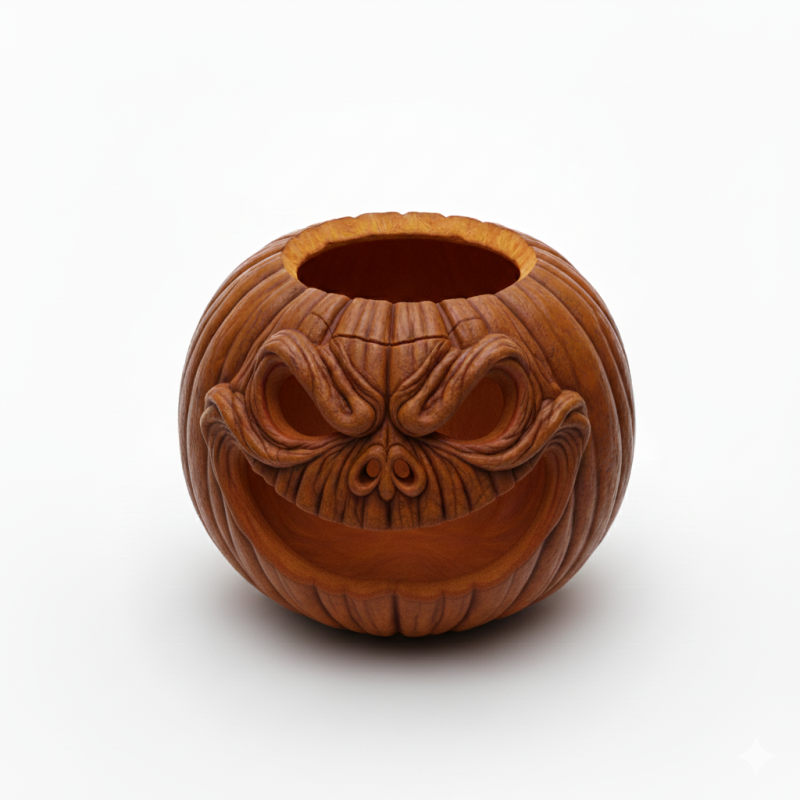 Ürkütücü Kabak Yüz Masa Organizatörü - 3D Baskı Cadılar Bayramı Dekoru