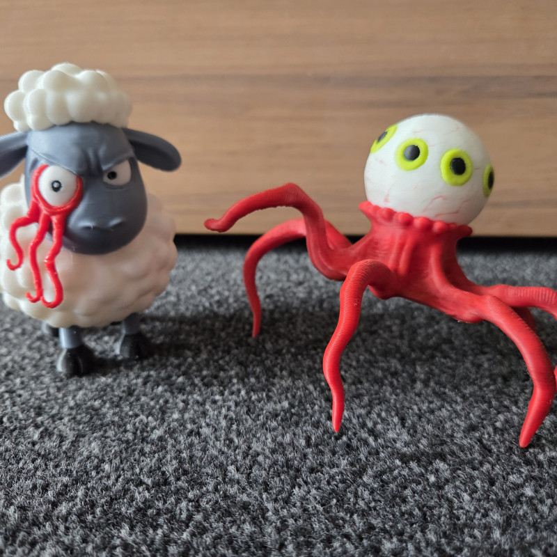 Uzaylı Enfeksiyonlu 3D Baskılı Renkli Koyun Figürü - Alien Earth Koleksiyonu Uzaylı Enfeksiyonlu 3D Baskılı Renkli Koyun Figürü - Alien Earth Koleksiyonu