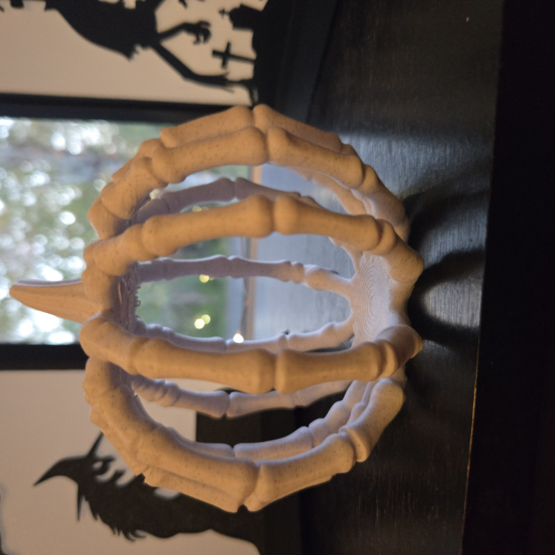 Kemik Kafesli Cadılar Bayramı Balkabağı - 3D Baskı Dekor