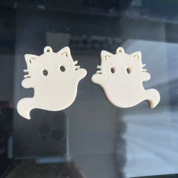 Sevimli Kedi Hayalet Küpe Çıngırağı - 3D Baskı Moda Aksesuarı