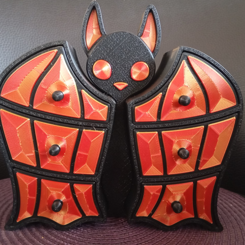 Yarasa Şekilli 3D Baskı Takı Kutusu - Gotik Tarz Dekor