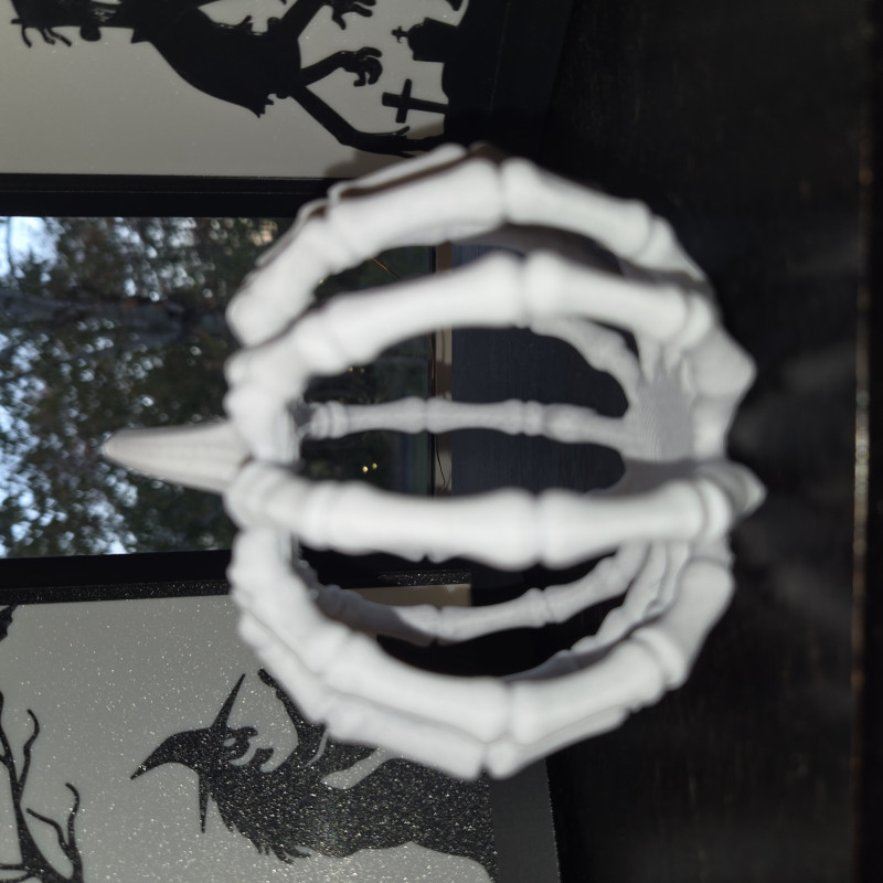 Kemik Kafesli Cadılar Bayramı Balkabağı - 3D Baskı Dekor