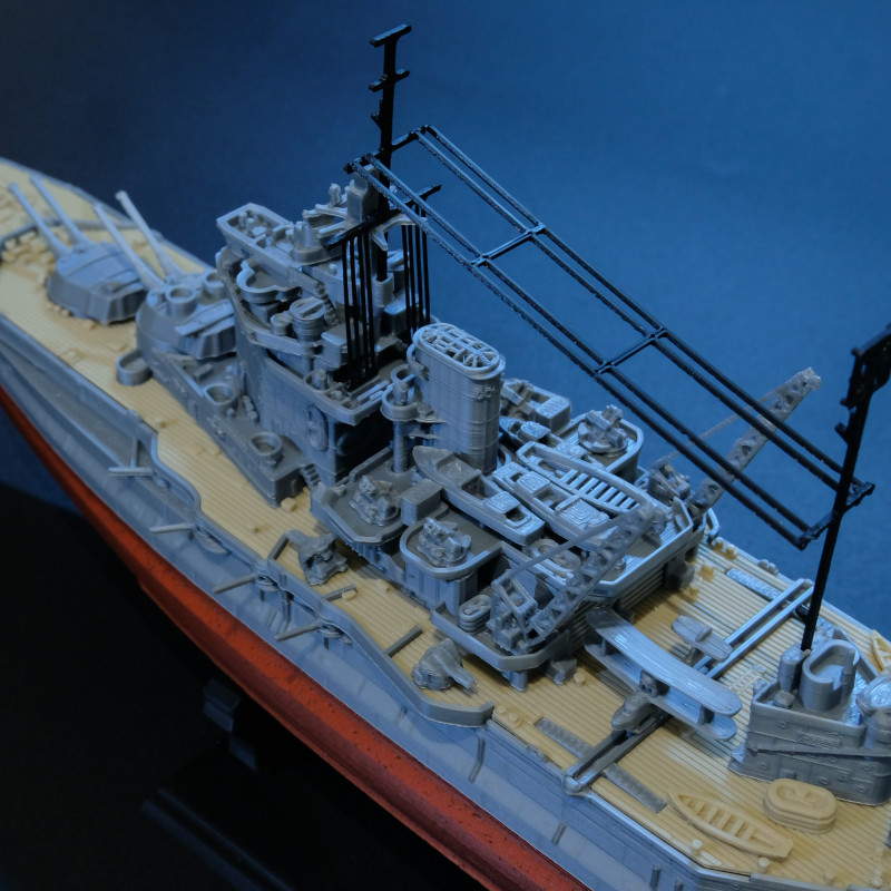 HMS Warspite 1942 3D Baskı Savaş Gemisi Modeli - 1:625 Ölçek