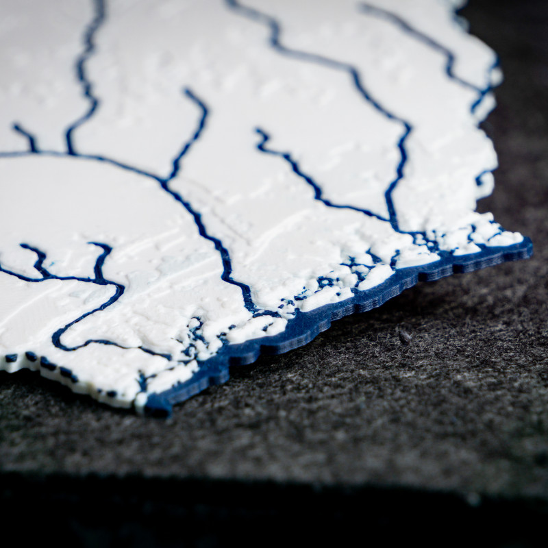 Georgia ABD 3D Topoğrafik Harita - Eğitim ve Dekorasyon