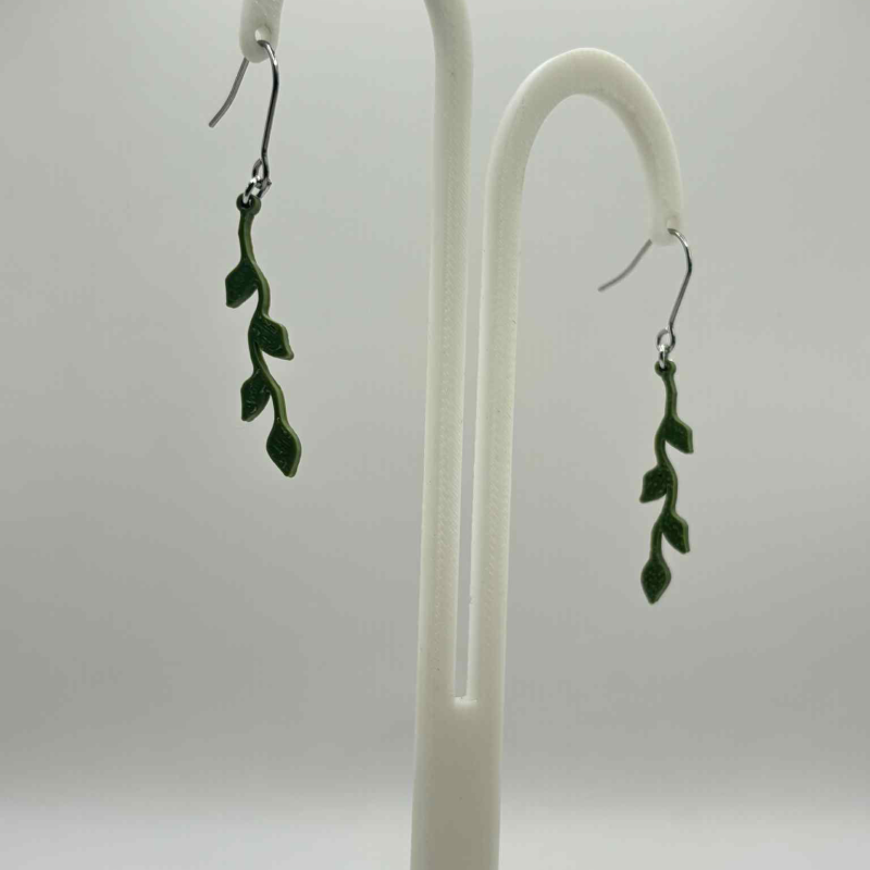 Doğa Esintili Orman Sarmaşığı 3D Baskı Küpe - PLA Malzeme