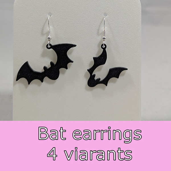 Özel Yarasa Küpe Seti - 5 Farklı 3D Baskı Tasarım