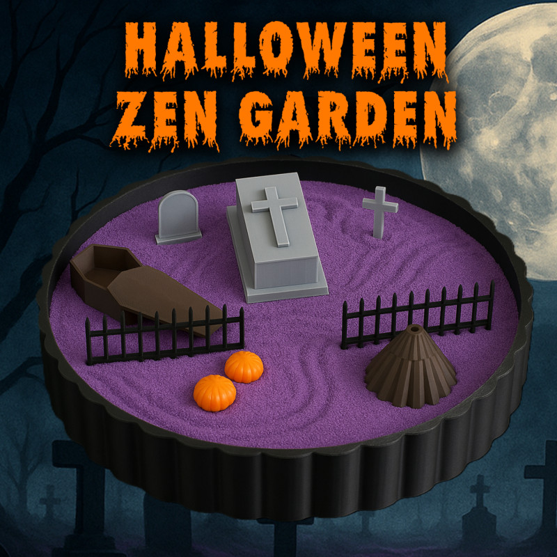 Cadılar Bayramı Zen Bahçesi - Ürkütücü Mezarlık Seti 3D Baskı