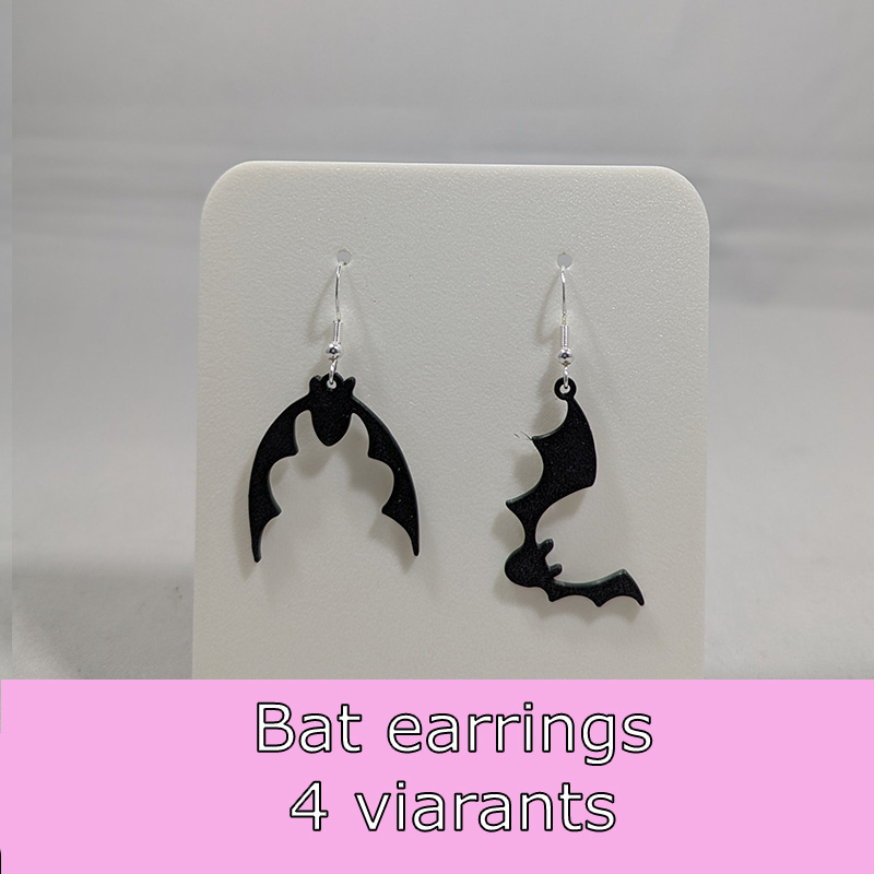 Özel Yarasa Küpe Seti - 5 Farklı 3D Baskı Tasarım