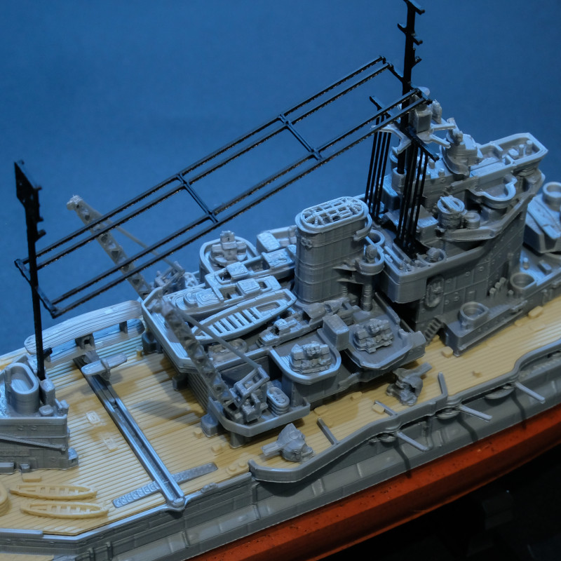 HMS Warspite 1942 3D Baskı Savaş Gemisi Modeli - 1:625 Ölçek