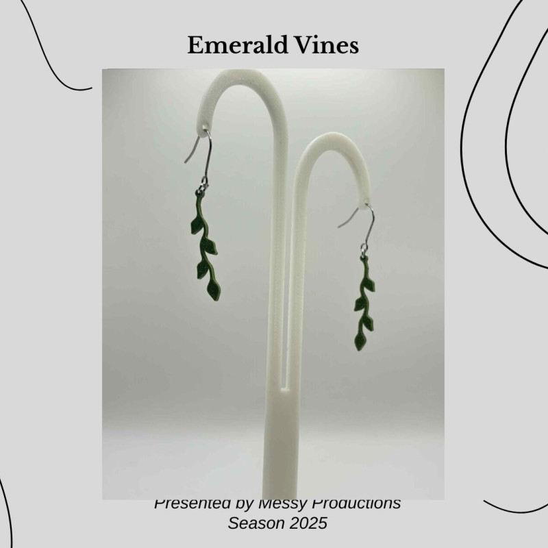 Doğa Esintili Orman Sarmaşığı 3D Baskı Küpe - PLA Malzeme