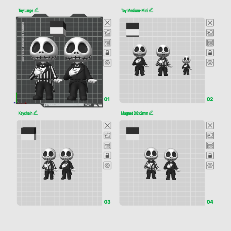 Jack Skellington Flexi Hareketli Figür - Anahtarlık & Oyuncak 3D Baskı