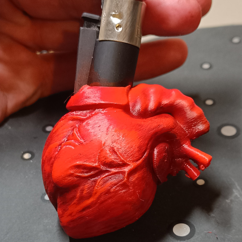 Alevli Kalp Çakmak Tutucu - 3D Baskı Dekor ve Hediye