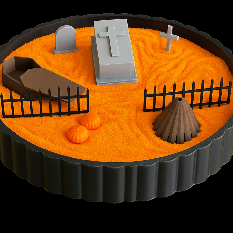 Cadılar Bayramı Zen Bahçesi - Ürkütücü Mezarlık Seti 3D Baskı