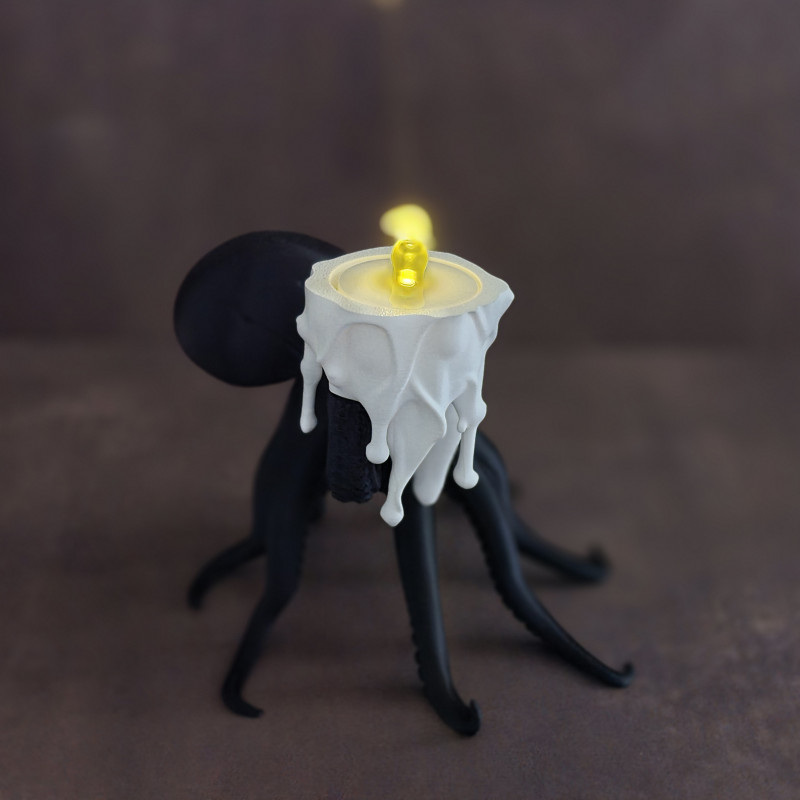 Cadılar Bayramı Ahtapot LED Mumluk - 3D Baskı Dekorasyon