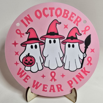 Pembe Farkındalık Duvar Plakası - 3D Baskı Meme Kanseri Sembolü