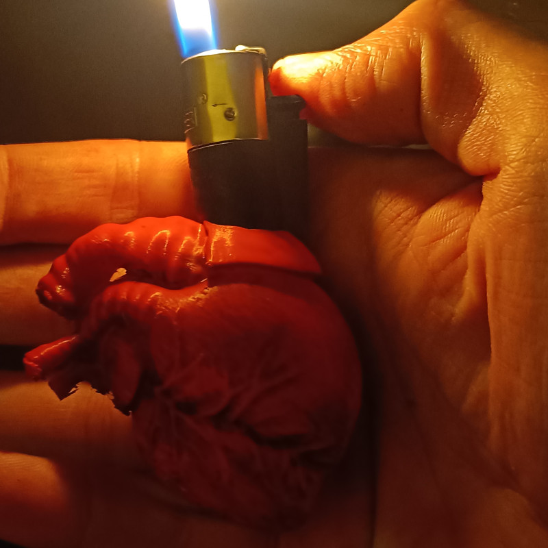 Alevli Kalp Çakmak Tutucu - 3D Baskı Dekor ve Hediye