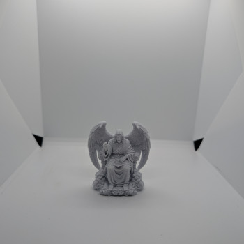 İsa Melek Kanatlı İlahi Taht Heykeli - 3D Baskı Dini Dekor