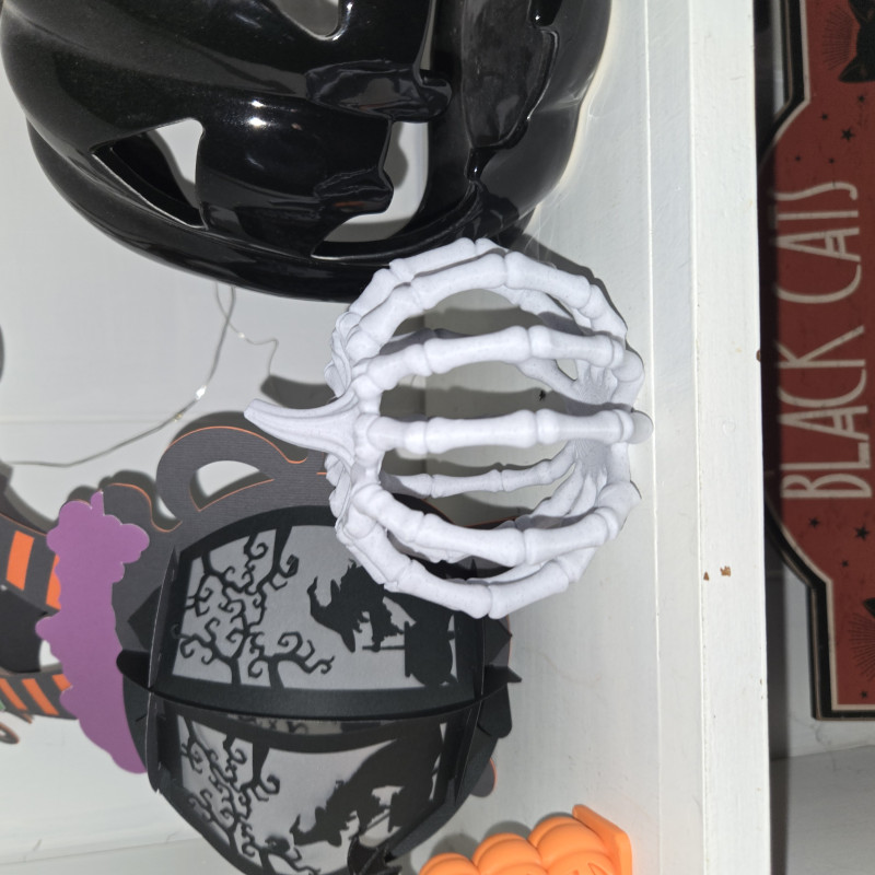 Kemik Kafesli Cadılar Bayramı Balkabağı - 3D Baskı Dekor