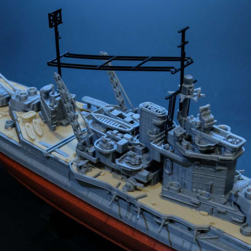 HMS Warspite 1942 3D Baskı Savaş Gemisi Modeli - 1:625 Ölçek