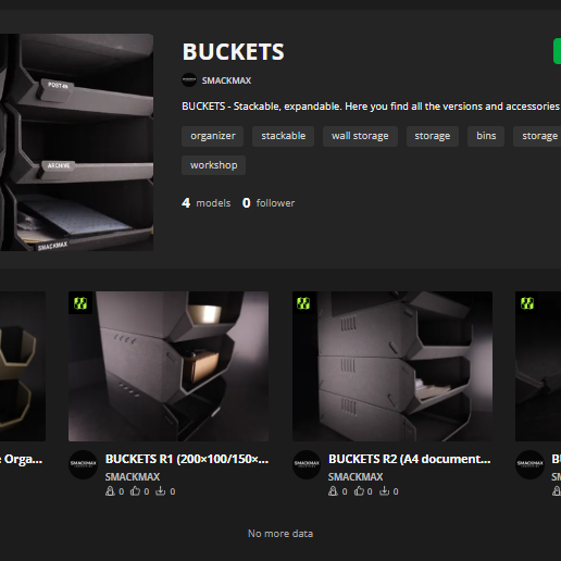 SMACKMAX BUCKETS R2 A4 Evrak ve Eşya Organizatörü - 3D Baskı