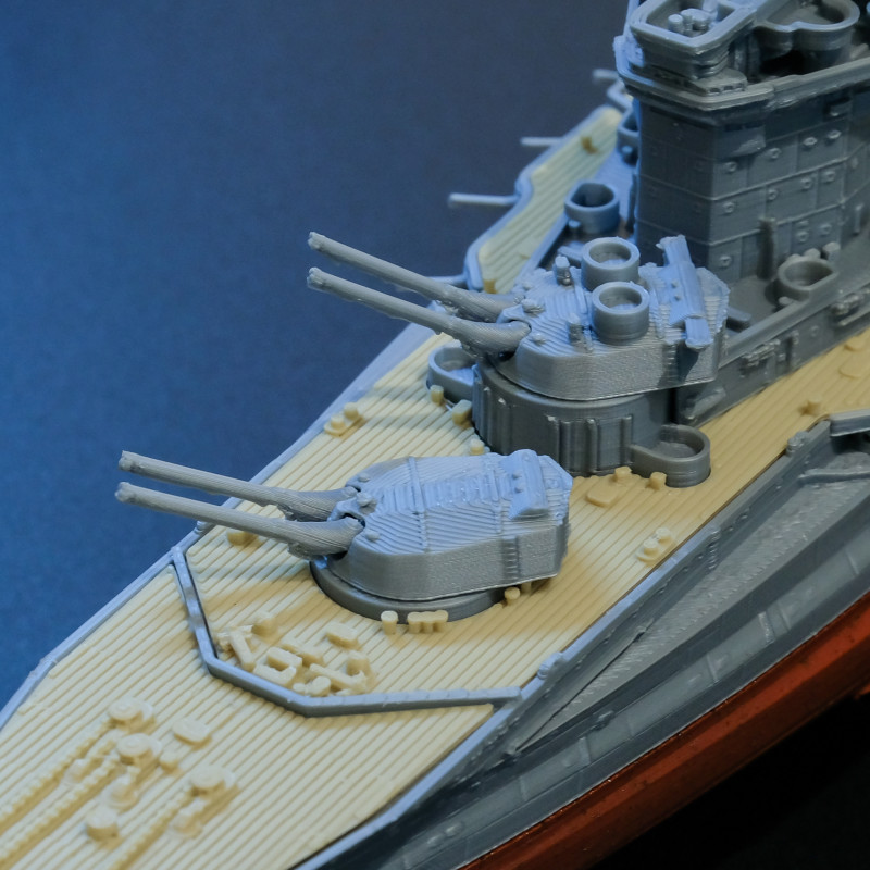 HMS Warspite 1942 3D Baskı Savaş Gemisi Modeli - 1:625 Ölçek