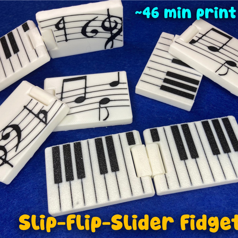 Piyano Tuşlu Müzik Fidget Oyuncak - 3D Baskı Stres Azaltıcı