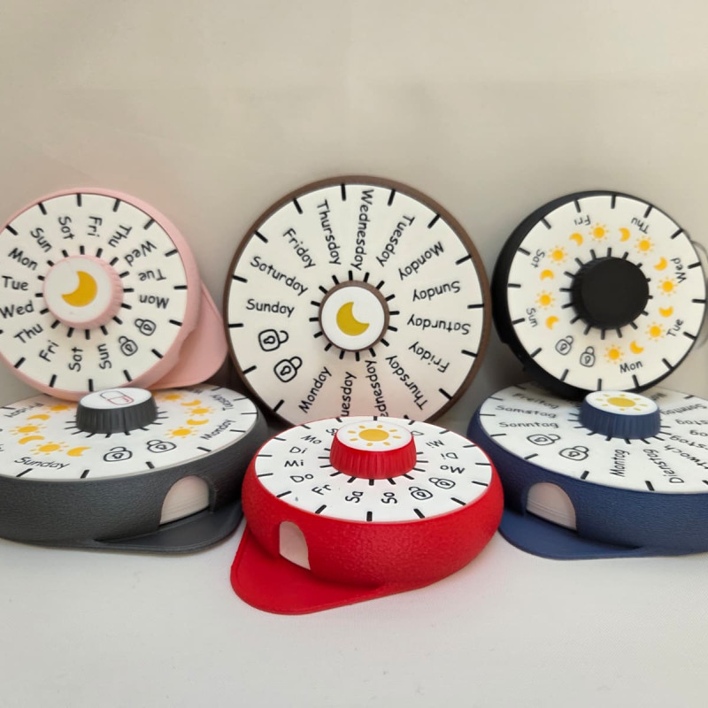 RotaDose Kendinden Kilitli Hap Dispanseri - 3D Baskı İlaç Organizatörü