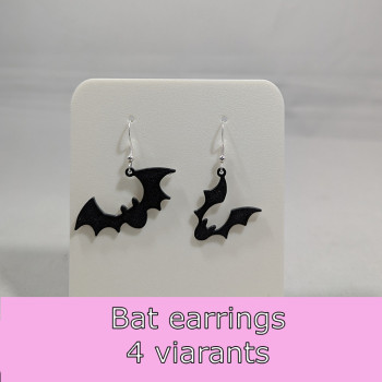 Özel Yarasa Küpe Seti - 5 Farklı 3D Baskı Tasarım