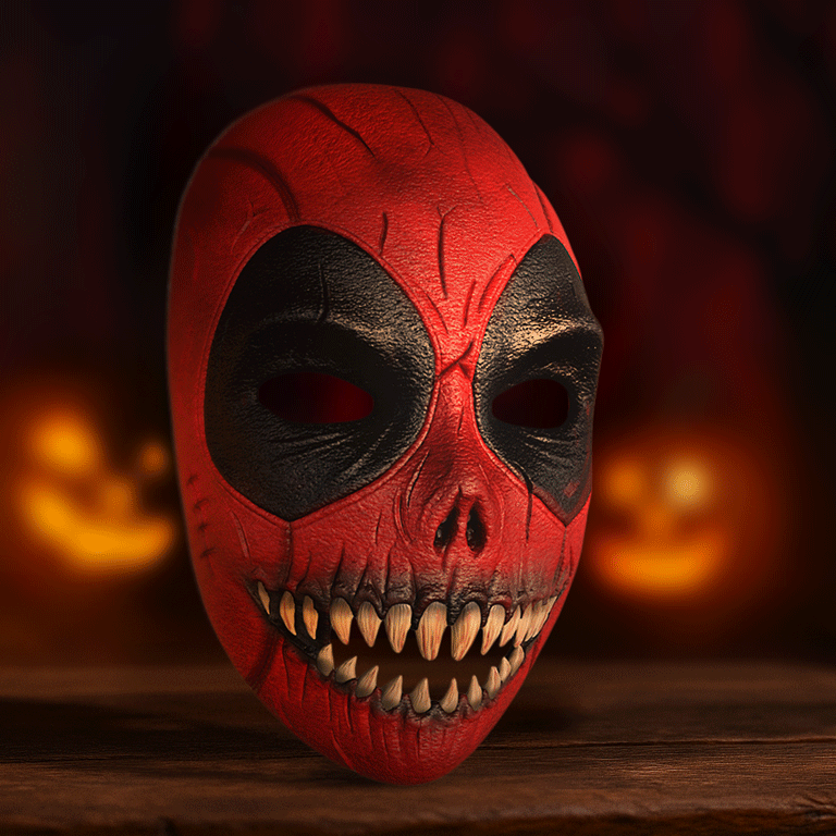Korkunç Deadpool Cadılar Bayramı Maskesi - 3D Baskı Korku Aksesuarı