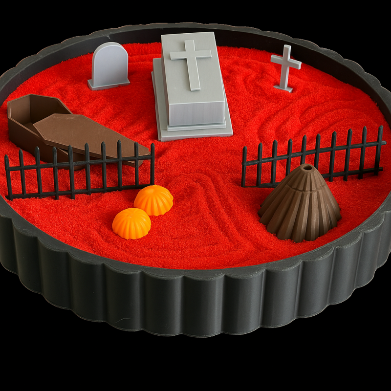 Cadılar Bayramı Zen Bahçesi - Ürkütücü Mezarlık Seti 3D Baskı