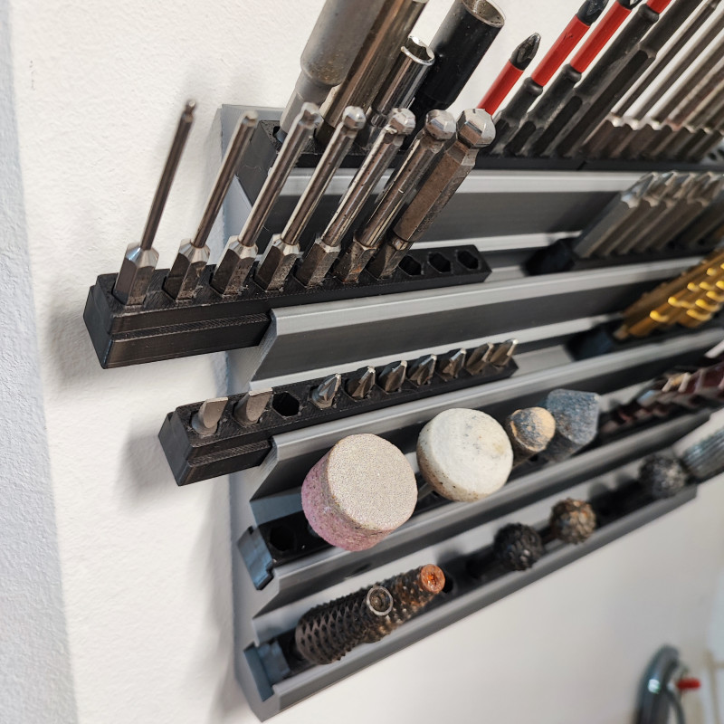 100 Yuvalı Duvar Delikli Tornavida Ucu Organizer - 3D Baskı