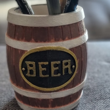 Bira Fıçısı Kalemlik - 3D Baskı Ofis Dekorasyonu