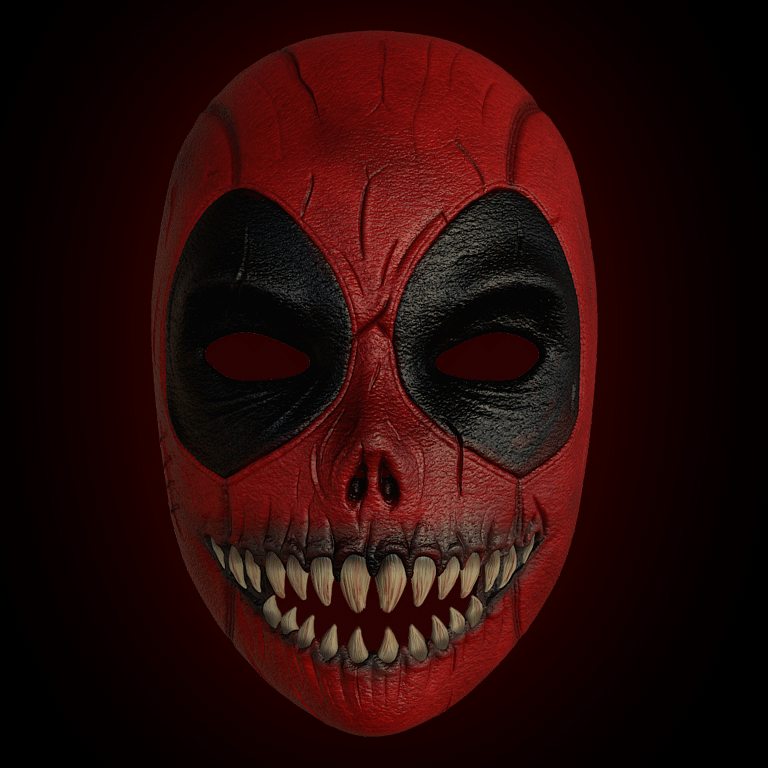 Korkunç Deadpool Cadılar Bayramı Maskesi - 3D Baskı Korku Aksesuarı
