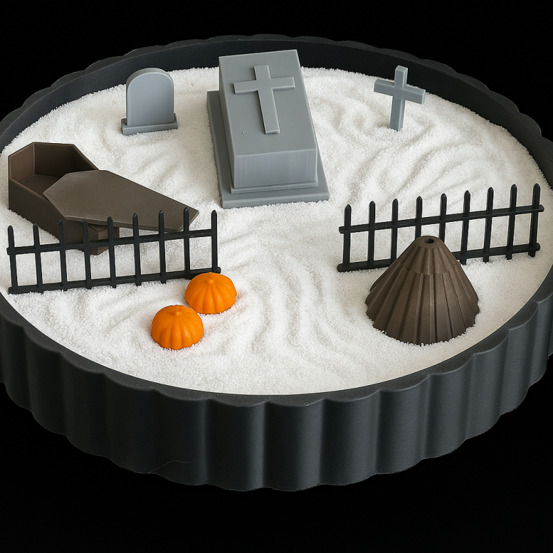 Cadılar Bayramı Zen Bahçesi - Ürkütücü Mezarlık Seti 3D Baskı