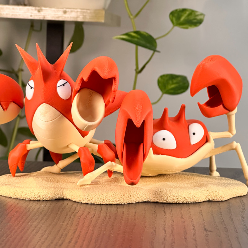 Pokemon Krabby 3D Baskılı 10cm Mini Figür - Koleksiyonluk Model