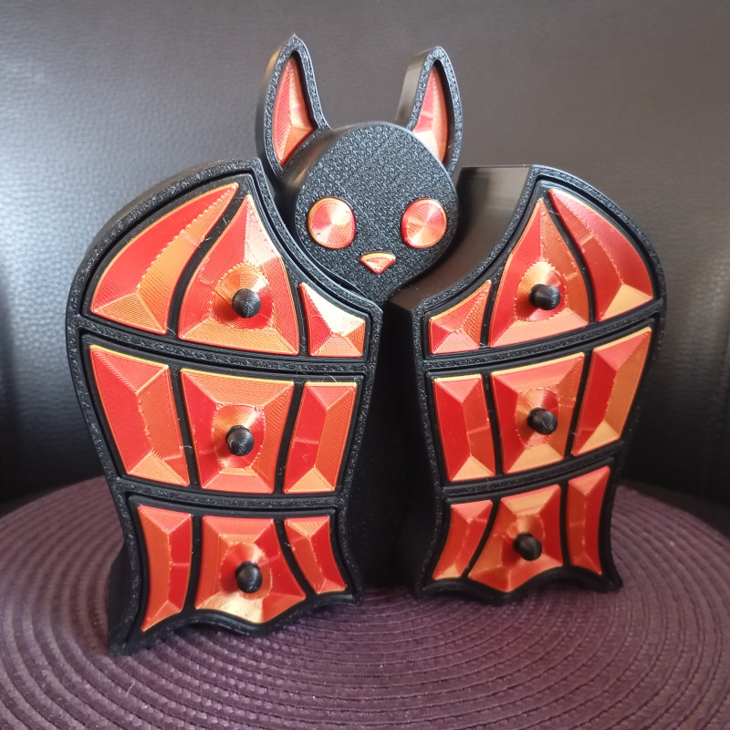 Yarasa Şekilli 3D Baskı Takı Kutusu - Gotik Tarz Dekor