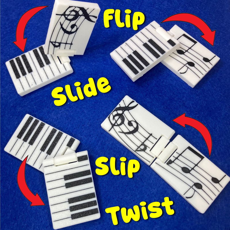 Piyano Tuşlu Müzik Fidget Oyuncak - 3D Baskı Stres Azaltıcı