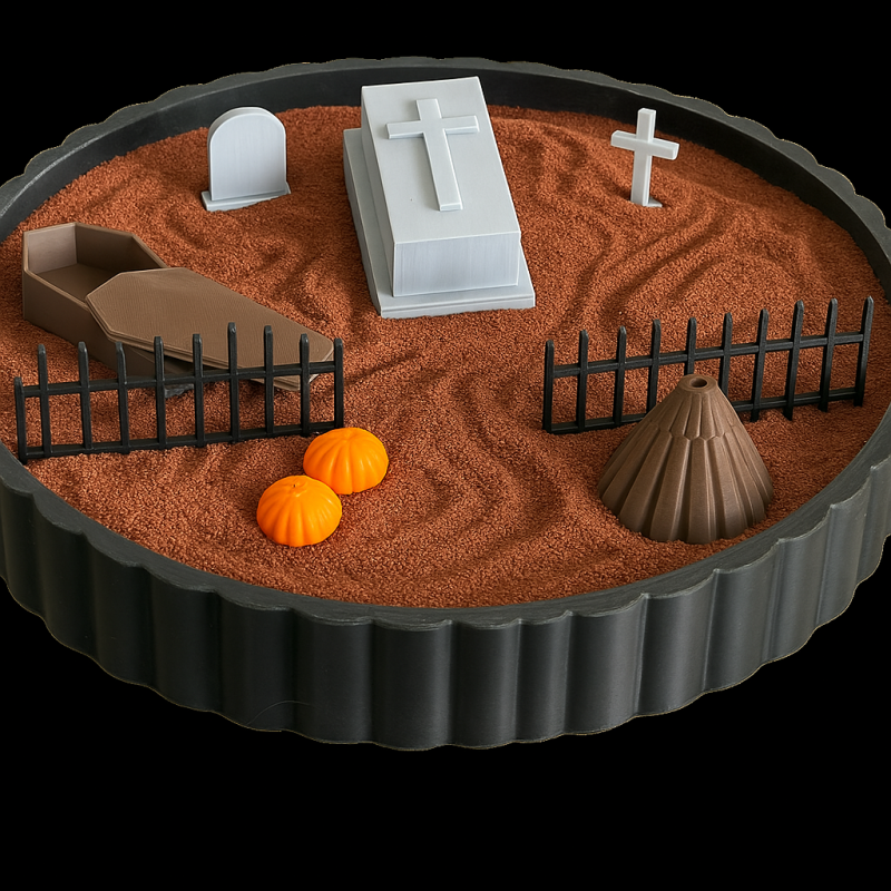 Cadılar Bayramı Zen Bahçesi - Ürkütücü Mezarlık Seti 3D Baskı