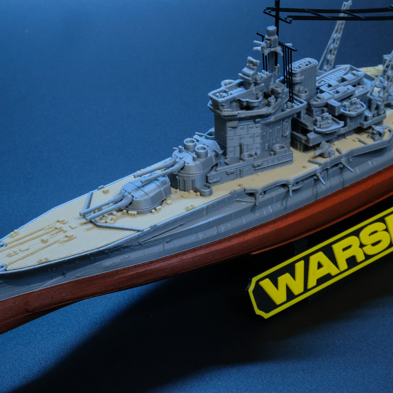 HMS Warspite 1942 3D Baskı Savaş Gemisi Modeli - 1:625 Ölçek