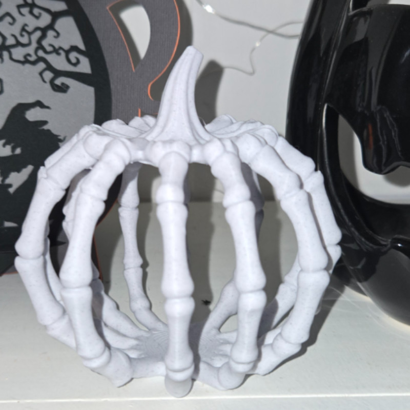 Kemik Kafesli Cadılar Bayramı Balkabağı - 3D Baskı Dekor