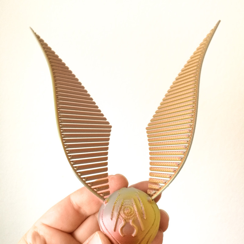 Esnek Kanatlı Altın Snitch 3D Baskı Modeli - Harry Potter Aksesuar